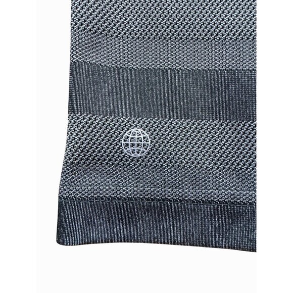 Adidas Polo Shirt XL Short Sleeve Black Gray Stripe Paw Logo Rare Globe Mark NWT - Picture 6 of 7